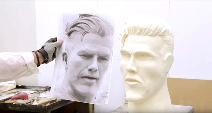 David Beckham prank with a hideous statue