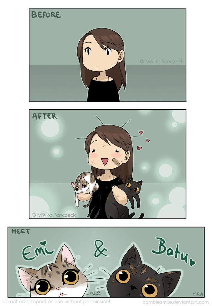 Artist Depicts Her Everyday Life With Her Boyfriend And Cat Through Beautiful Illustrations