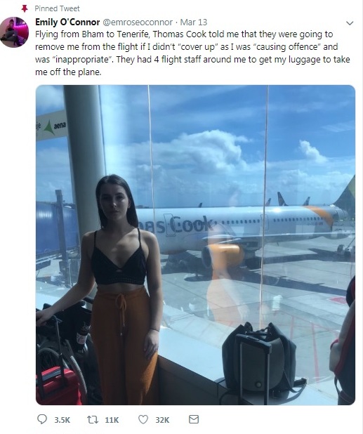 Thomas Cook Airlines Asked A Girl In Crop Top To Cover Up Her Body Or Leave The Flight