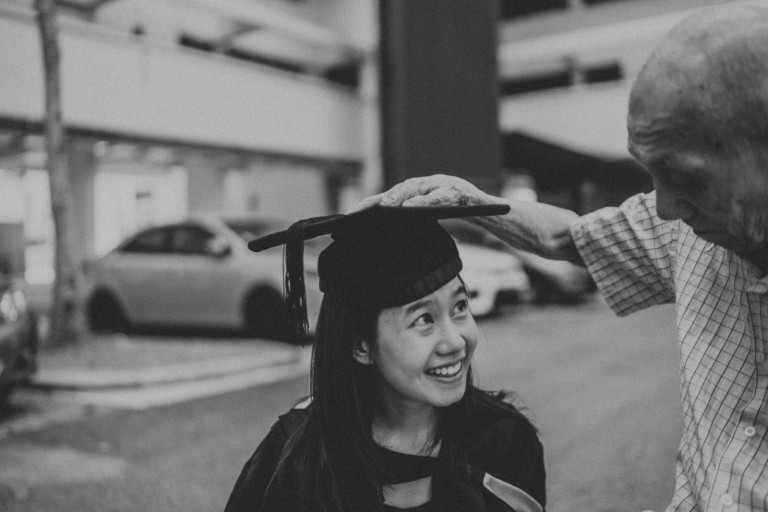 Singaporean student's graduation day photoshoot with her grandfather