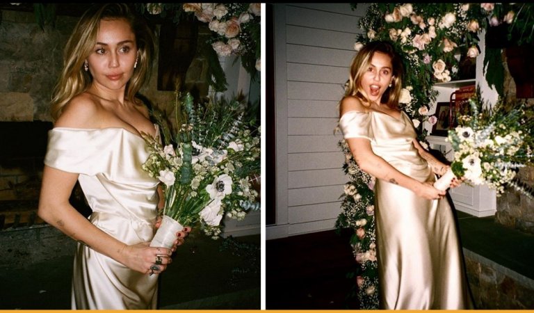 Miley Cyrus’s Pictures Are The Craziest Poses A Bride Could Flaunt