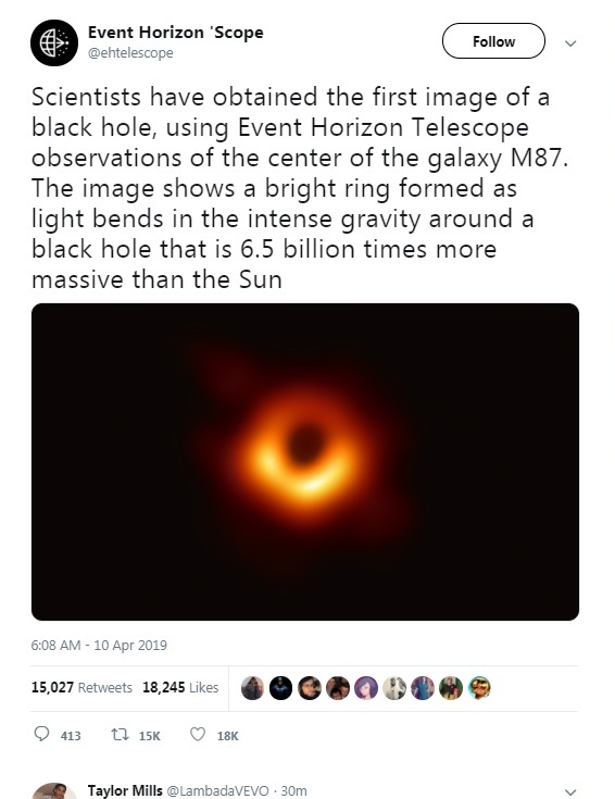  Event Horizon Telescope Released The First Ever Picture Of Black Hole