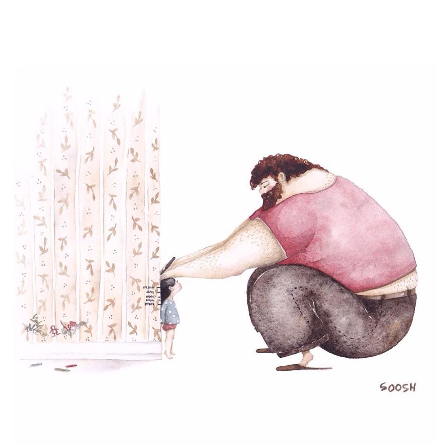 Illustrations Shows How Men Changes After Becoming Father Of A Daughter