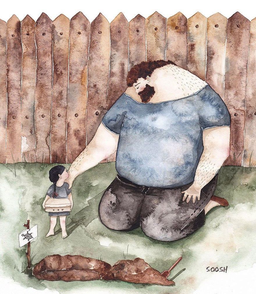Illustrations Shows How Men Changes After Becoming Father Of A Daughter