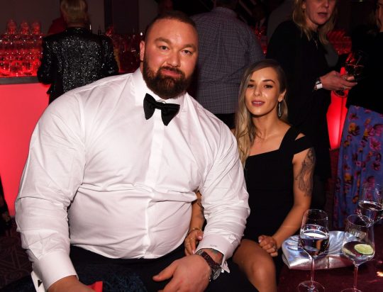 The Mountain Seen Posing With His Wife At Game Of Thrones Premiere