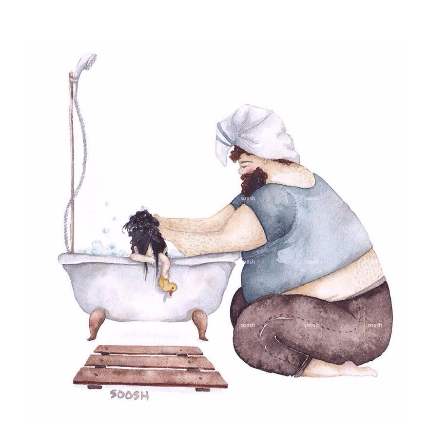 Illustrations Shows How Men Changes After Becoming Father Of A Daughter