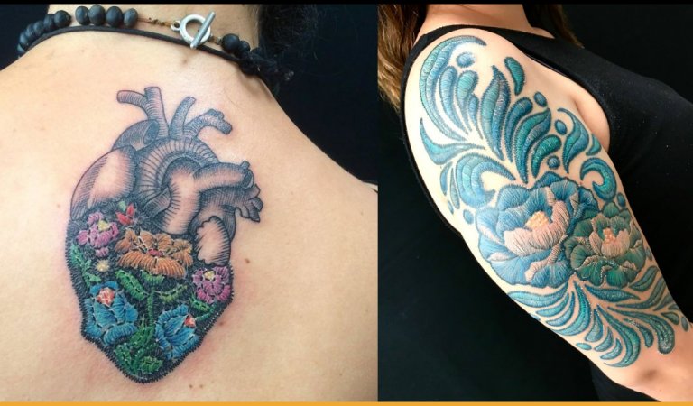 These Images Prove That Embroidery Tattoos Are The Next Big Thing