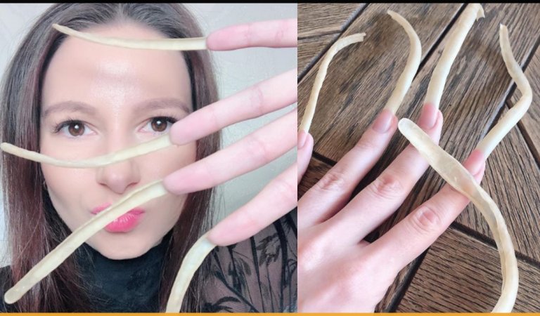 Woman Spends Four Years To Grow Super Long Fingernails In Order To Win A Bet