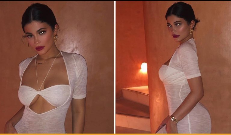 Kylie Jenner Posts Images Of Herself In A Sheer Dress From Her Vacation With Travis Scott