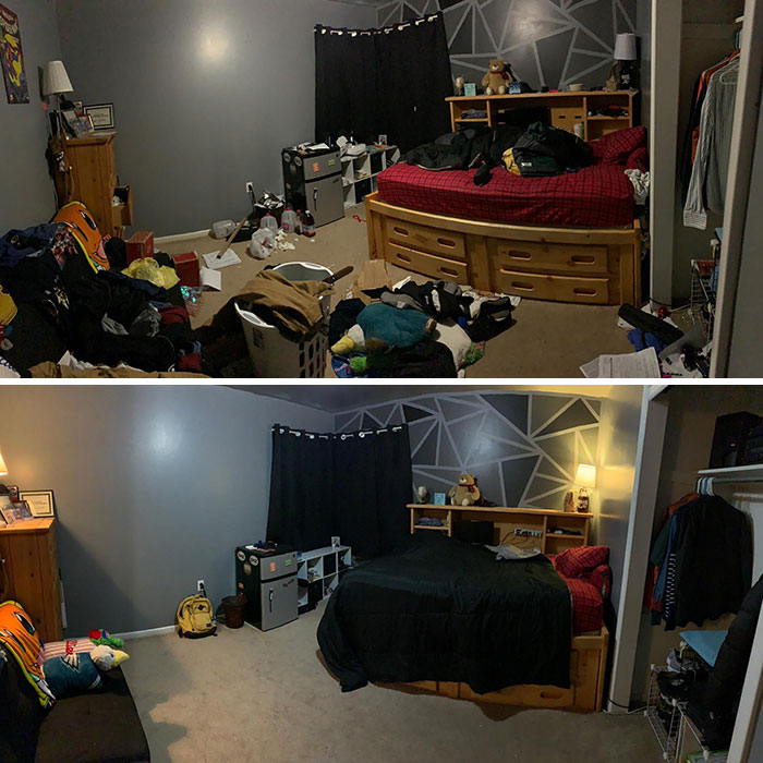 bedroom of People Before And After Depression