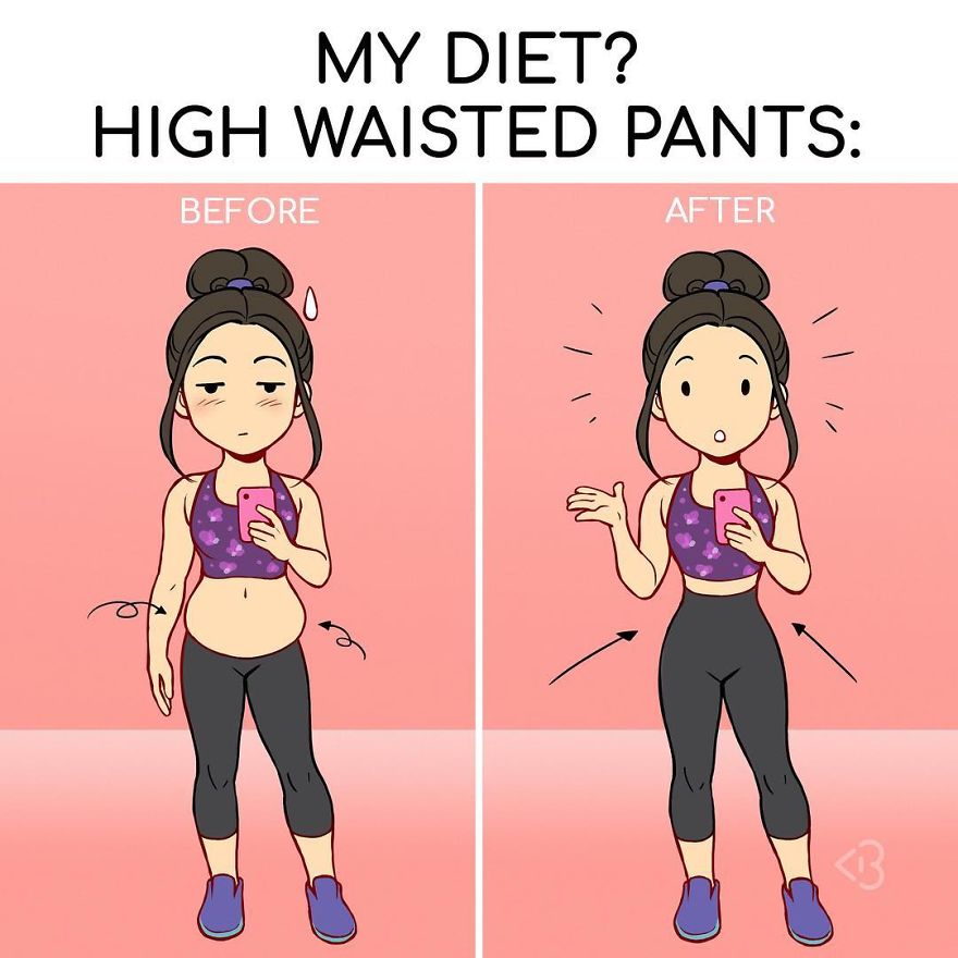 Fitness Trainer Illustrates Struggles Of A Girl To Stay In Shape