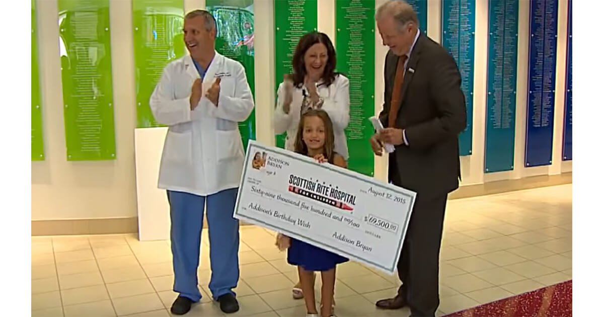 A Little Girl, Addie Bryan Collected $69,500 For The Children Of The Hospital That Helped Her With Her Treatment