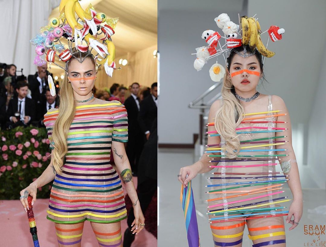 Girl Recreates Low-cost Versions Of High-end Fashion Using Household Items