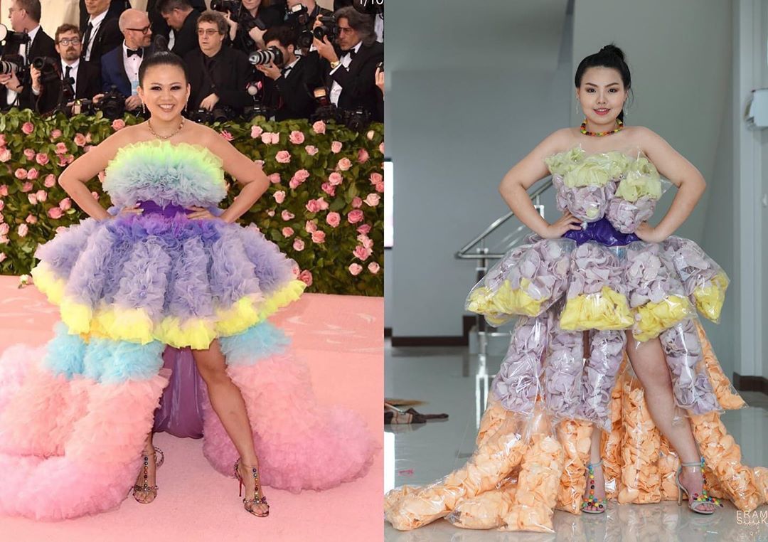 Girl Recreates Low-cost Versions Of High-end Fashion Using Household Items