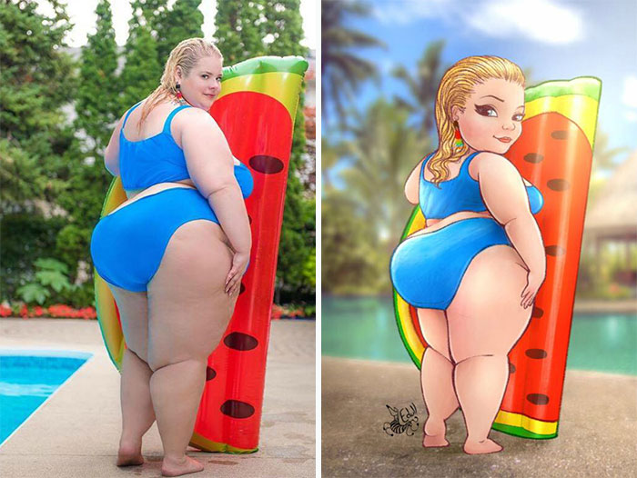 This Artist Breaking The Stereotypes Turns Pictures Of Plus Sized Women Into Art