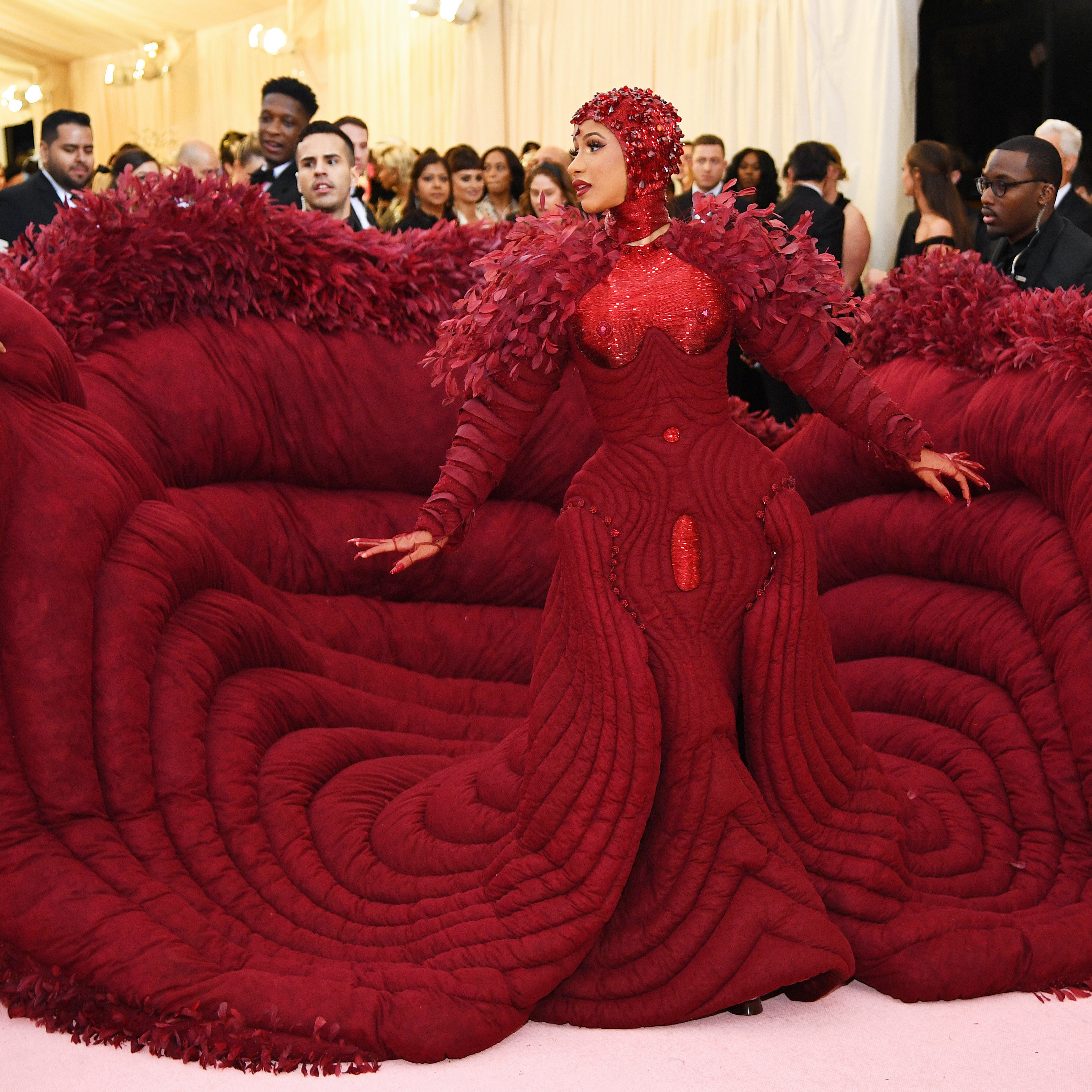 Cardi B Menstruation Gown Steals The Show At The Met Gala 2019