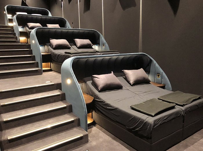 This New Bedroom Cinema In Switzerland With Double Beds Is Just Amazing