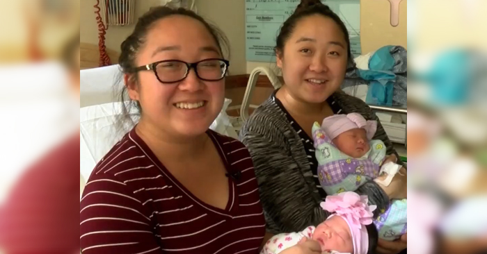 Identical Twins Welcome Their Rainbow Babies Together After Their Miscarriages