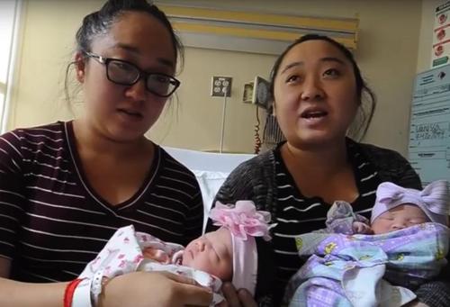 Identical Twins Welcome Their Rainbow Babies Together After Their Miscarriages