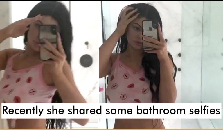 Kylie Jenner Flaunts Her Toned Tummy In Her PJs In Multiple Bathroom Mirror Selfies