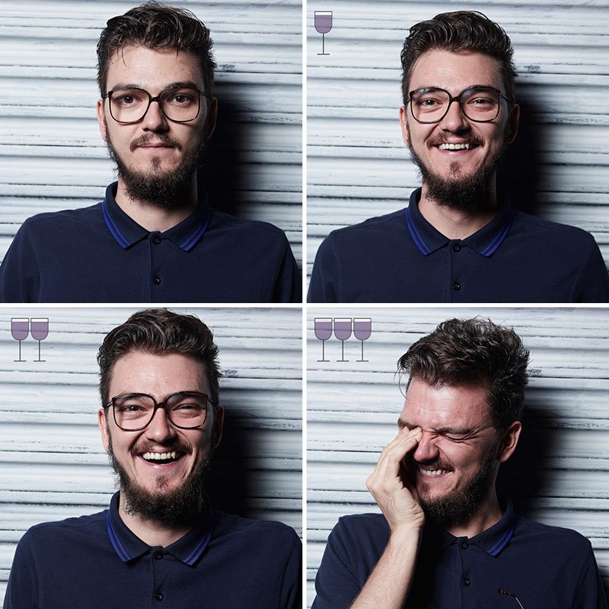 Photographer capture How People look different after wine