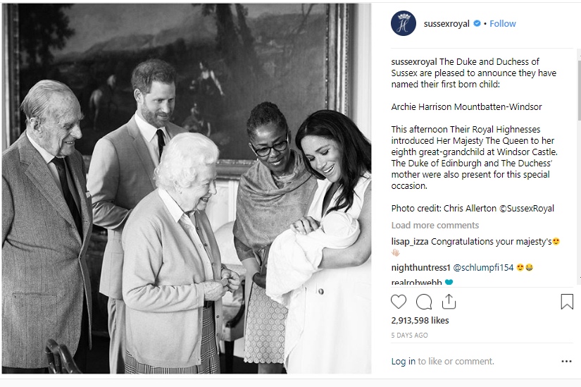 Meghan Markle Shares Photos Of Her Newborn Archie On Mother’s Day
