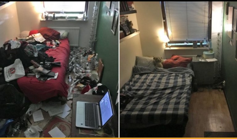 20 Bedroom Pictures Of People Who Suffered From Depression And After They Cleaned It