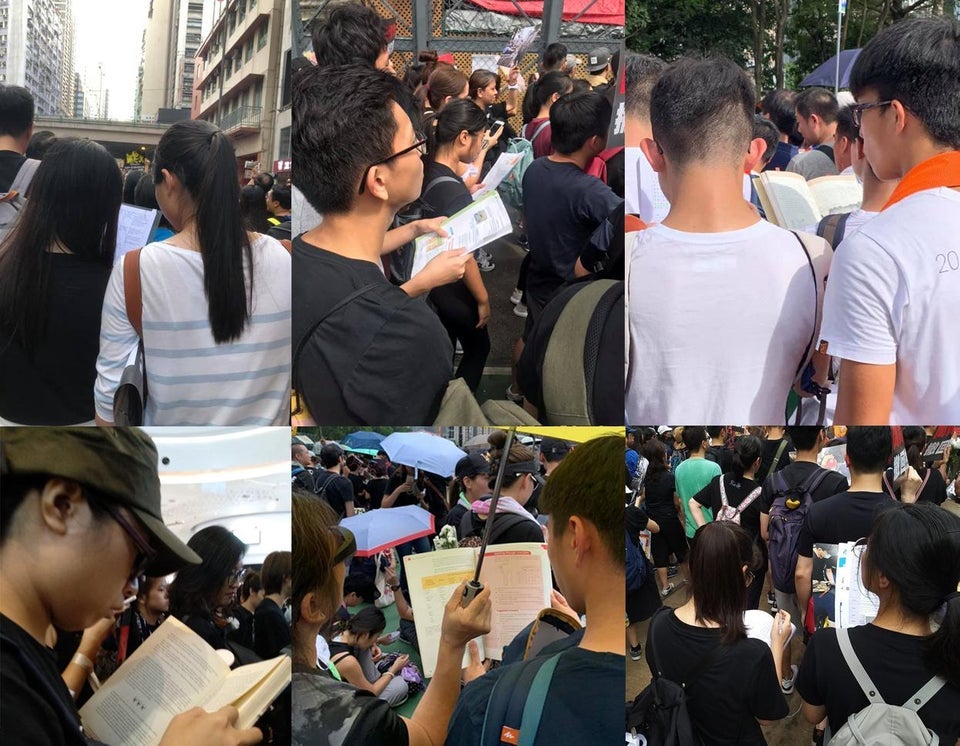 Students In Hong kong Caught Studying During A Massive Protest for extradition bill