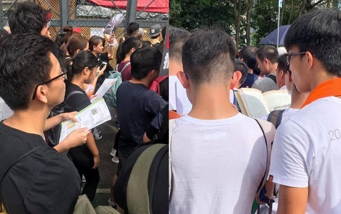 Students In Hong kong Caught Studying During A Massive Protest for extradition bill