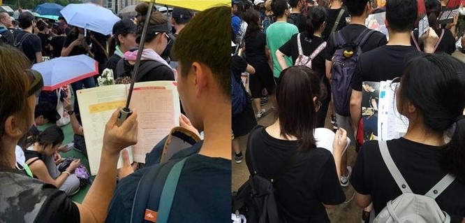 Students In Hong kong Caught Studying During A Massive Protest for extradition bill