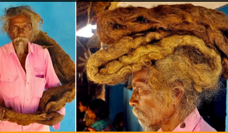 63-Year-Old Man From India Hasn’t Washed Or Cut His Hair For 40 Years