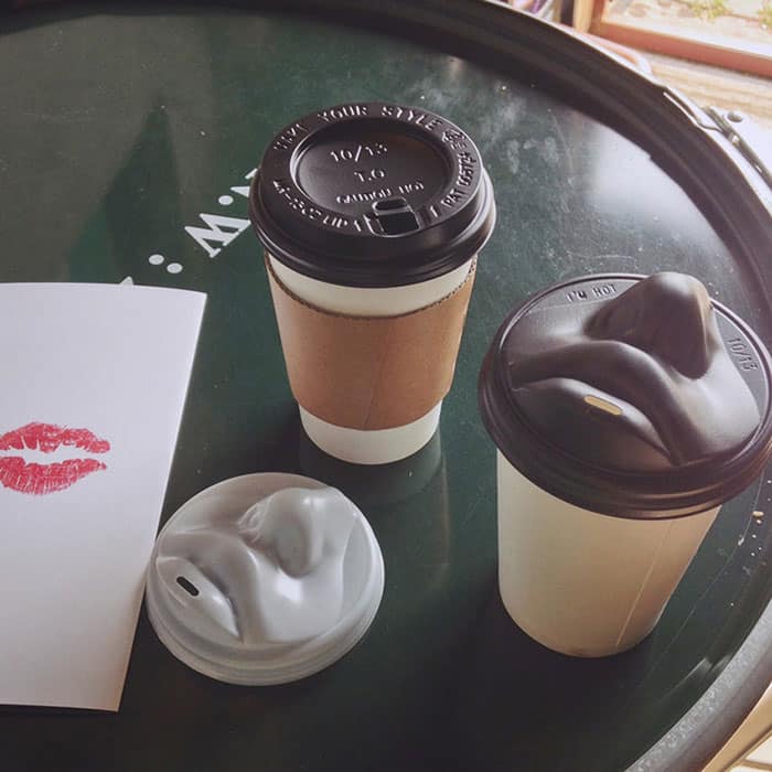 This Coffee Cup Lid Comes With A Kissing Lip Design