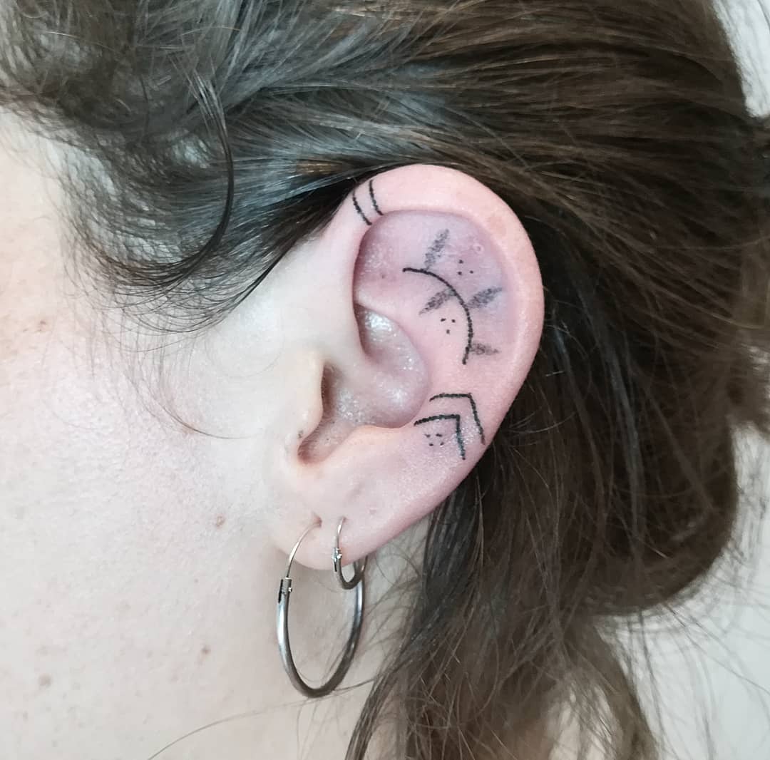 Getting inked on ear