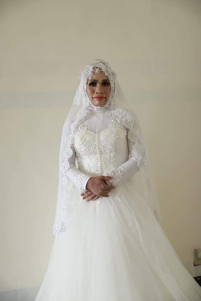 a bride in white gown