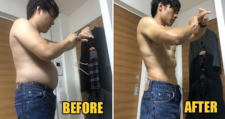 Man Makes Amazing Transformation, Looses 13 kg And Gets 8 Pack Abs By 4 Minutes Of Workout Daily