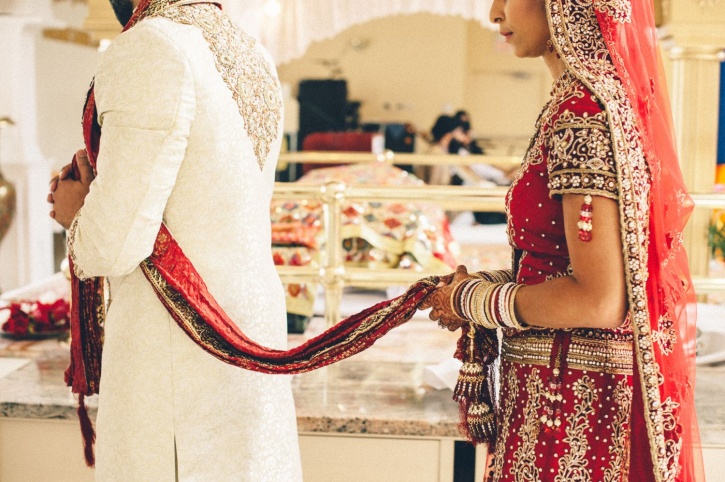 bride and groom at a wedding ceremony