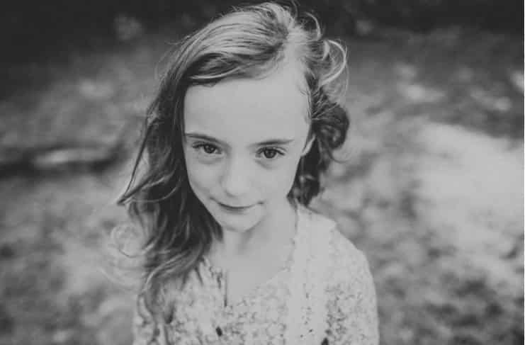 black and white picture of girl