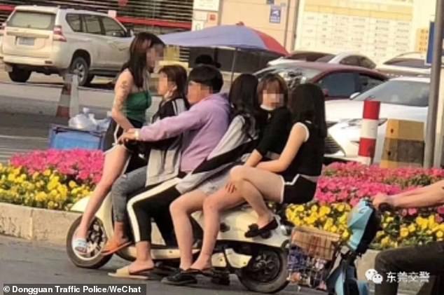 Chinese Man Carries Five Women On One Bike Disobeying The Protocol of Social Distancing