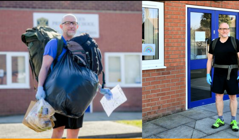 Inspiring Teacher Walks 5 Miles Daily with 40 Lbs of Free Food To Feed His 78 Students