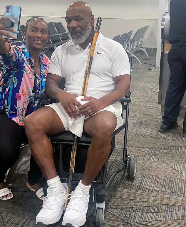 Mike Tyson Is Seen On a Wheelchair At Miami Airport 