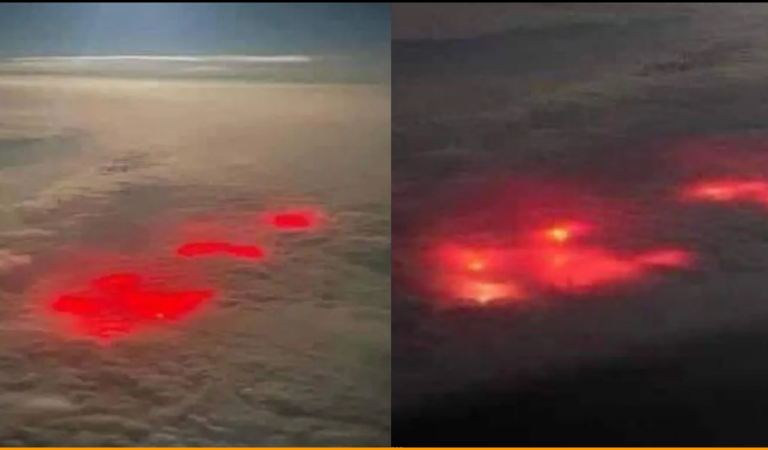 Internet Is Baffled After Pilot Spots Red Glow In Clouds Over Atlantic Ocean